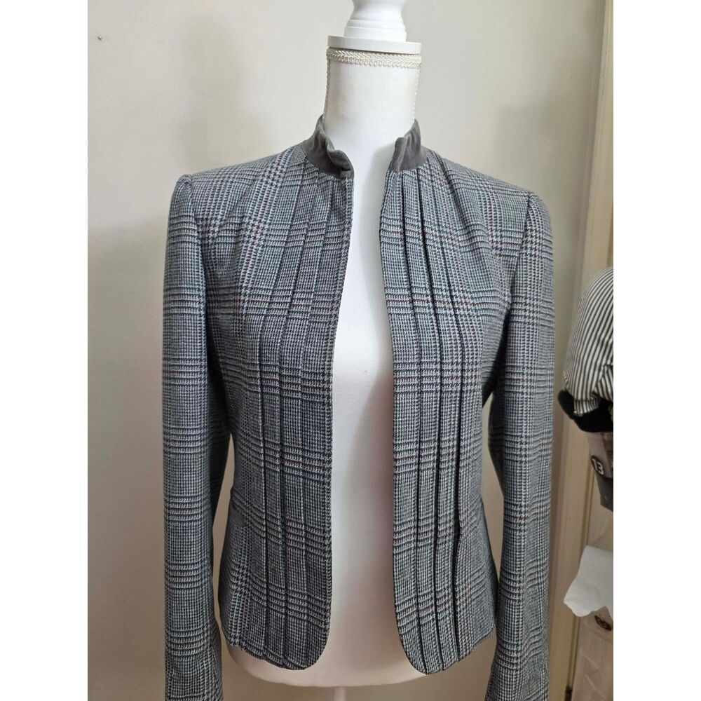 Vintage European Connection Wool Blend Plaid Blazer